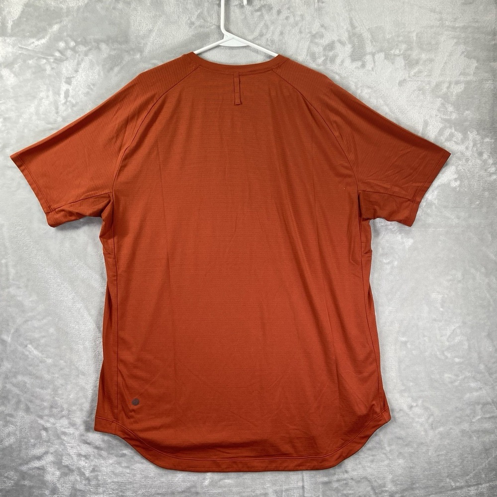 Lululemon T-Shirt mens XXL License To Train Crew Neck Orange - Picture 14 of 14